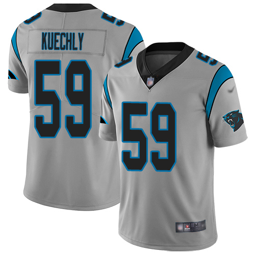 Carolina Panthers Limited Silver Youth Luke Kuechly Jersey NFL Football 59 Inverted Legend